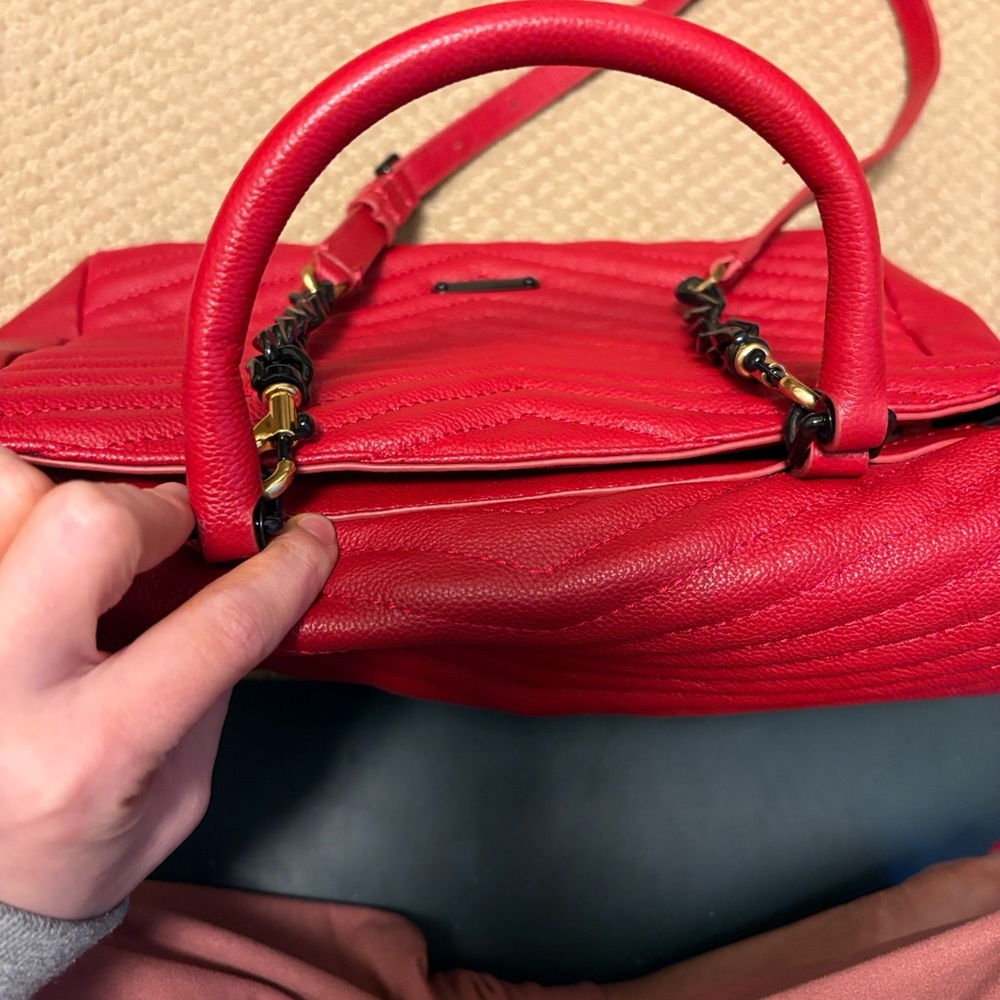 Rebecca Minkoff Red Quilted Satchel with Black Hardware - Picture 11 of 14